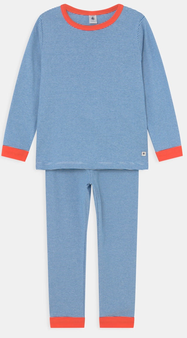 Petit Bateau Boys Blue Pajama Set