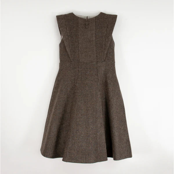 Popelin Sleeveless Tweed Woolen Dress