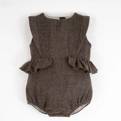 Popelin Tweed Woolen Romper Suit