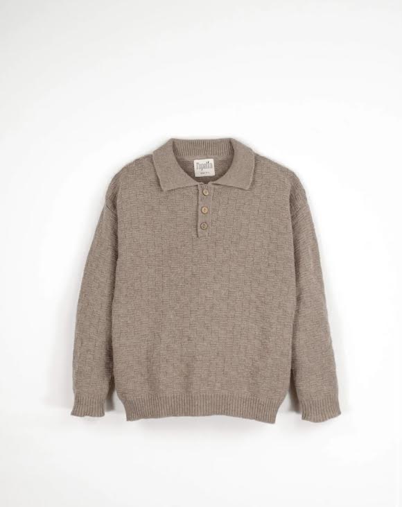 Popelin Textured Knit Jersey w/ Collar