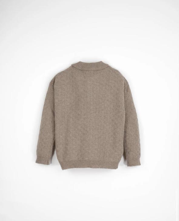 Popelin Textured Knit Jersey w/ Collar