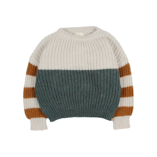 Buho Tricolor Knit Pullover Sweater