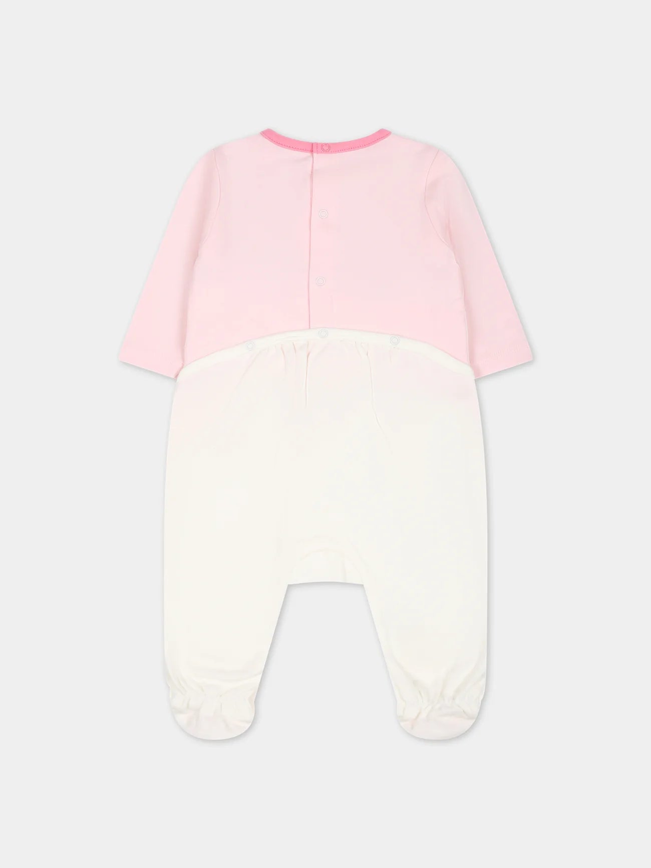 Little Marc Girls Pink LS Colorful Logo Print Footie