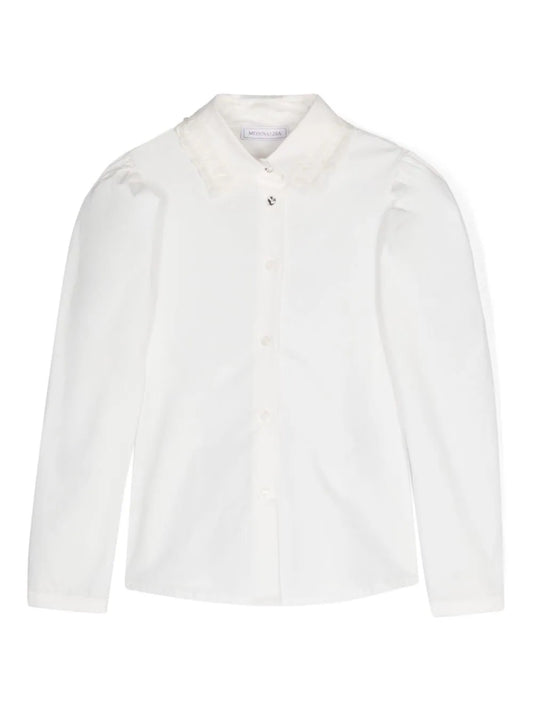 Monnalisa Fancy Collar Button Up Shirt