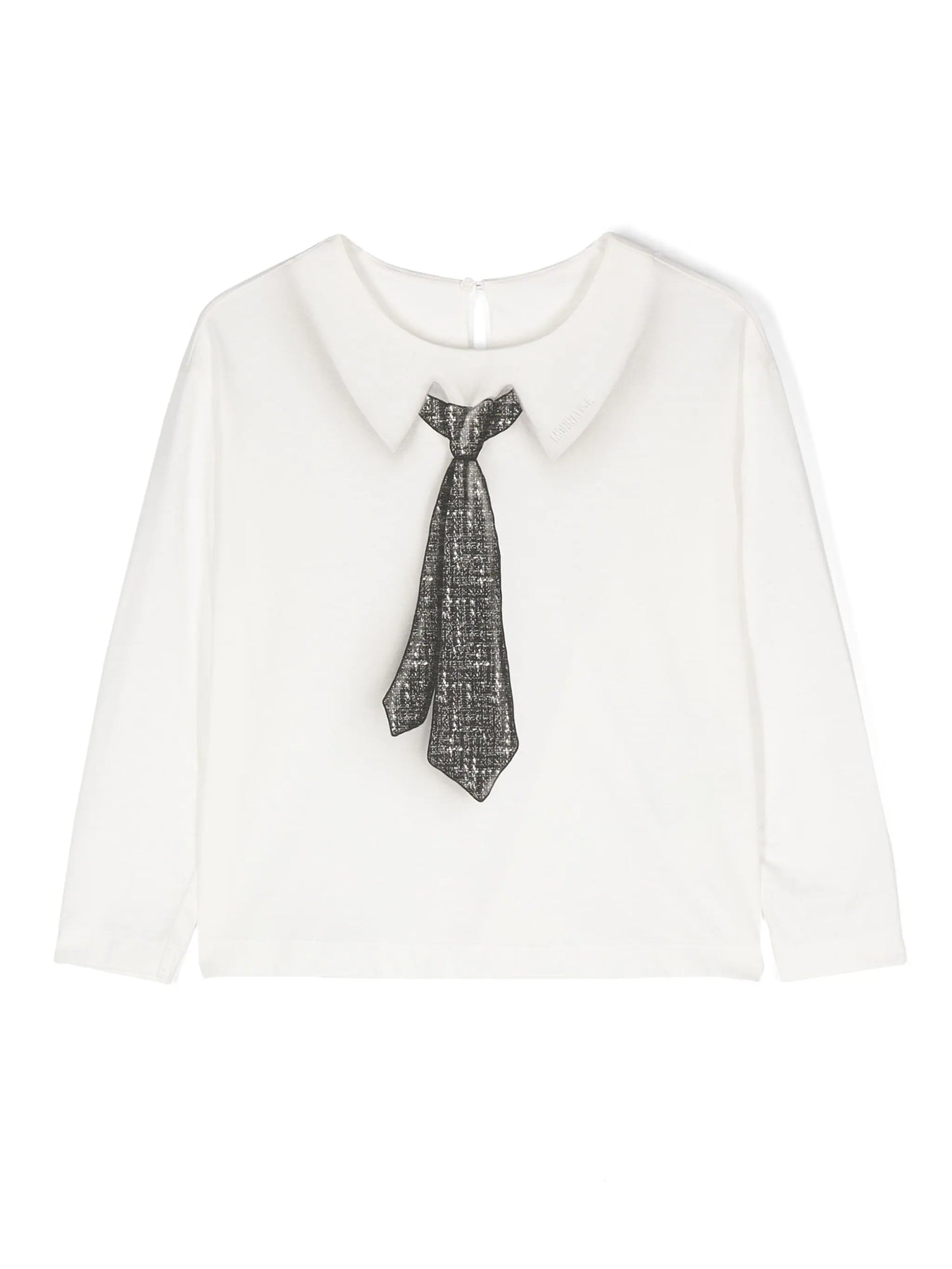 Monnalisa Tie & Collar Print LS Shirt