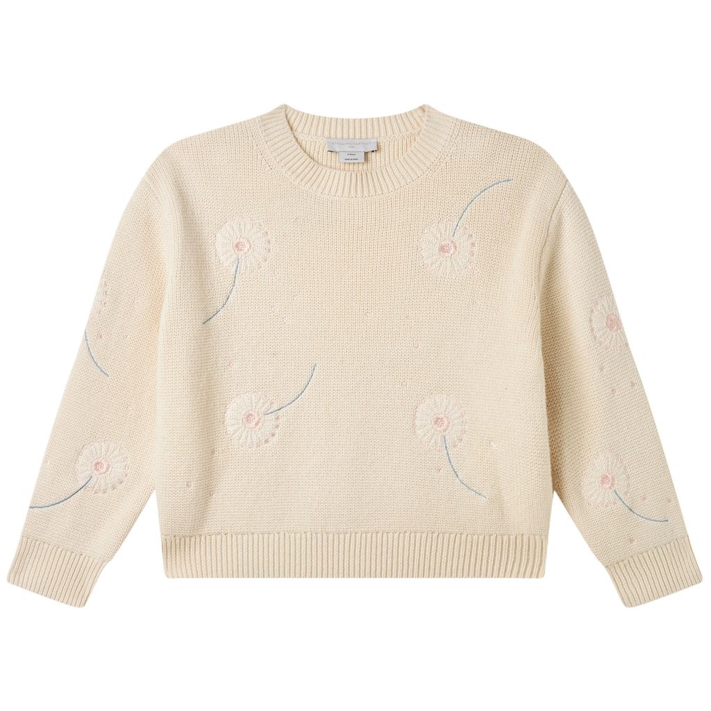 Stella McCartney Emboidered Dandelions Knit Sweater