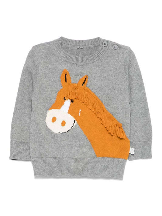 Stella McCartney Baby Horse Face Intarsia Sweater