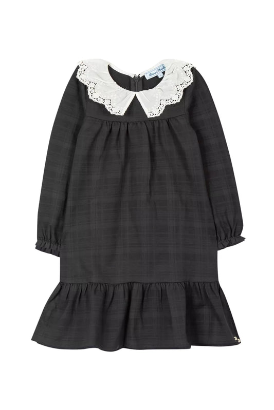 Tartine LS Fancy Collar Plaid Dress