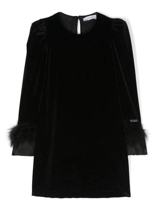 Monnalisa Bon Ton  Fur Sleeves Dress