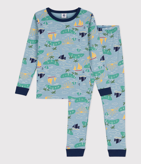 Petit Bateau LS Tropical Boat Print Loungewear Set