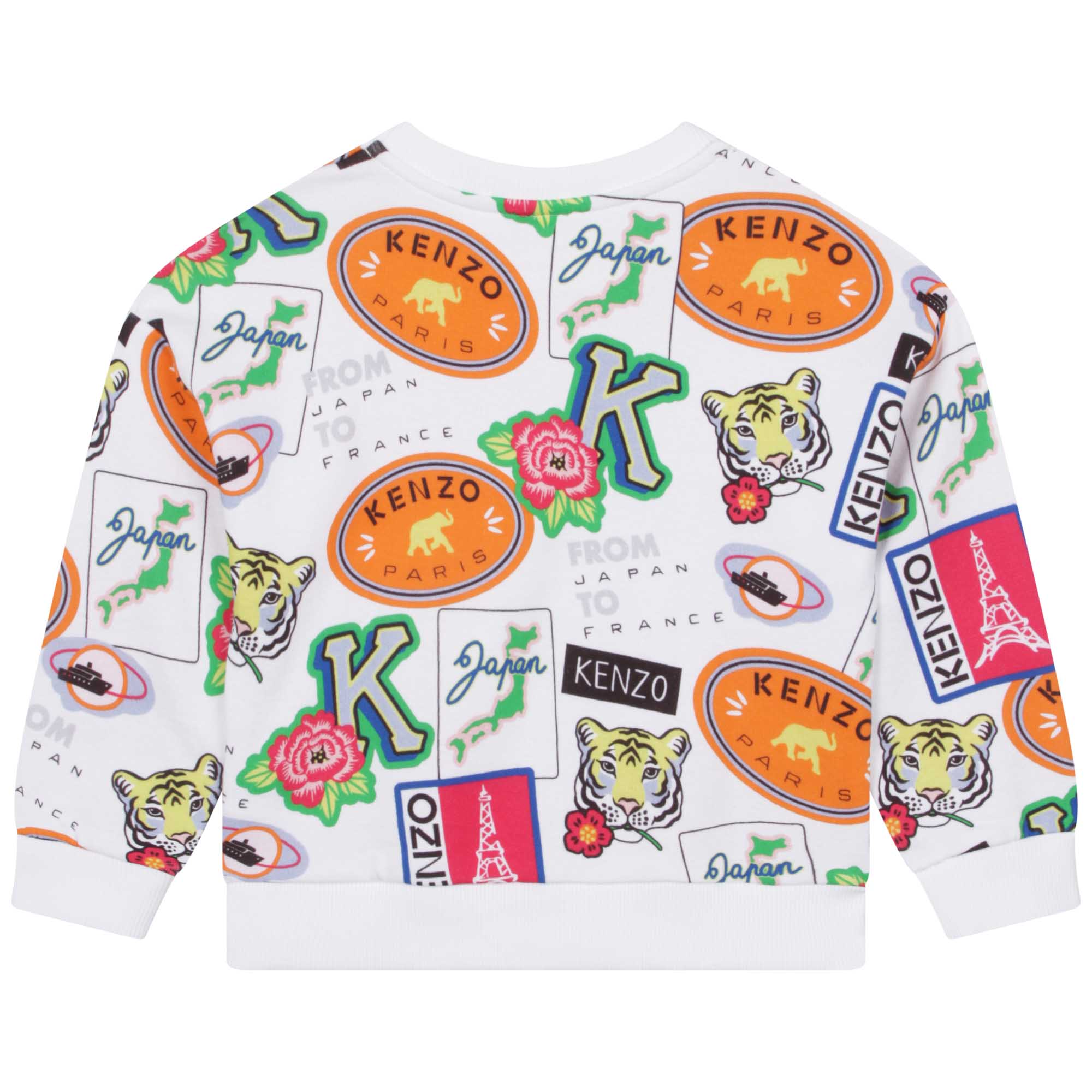 Kenzo Multi Logo Print Sweatshirt White 2A