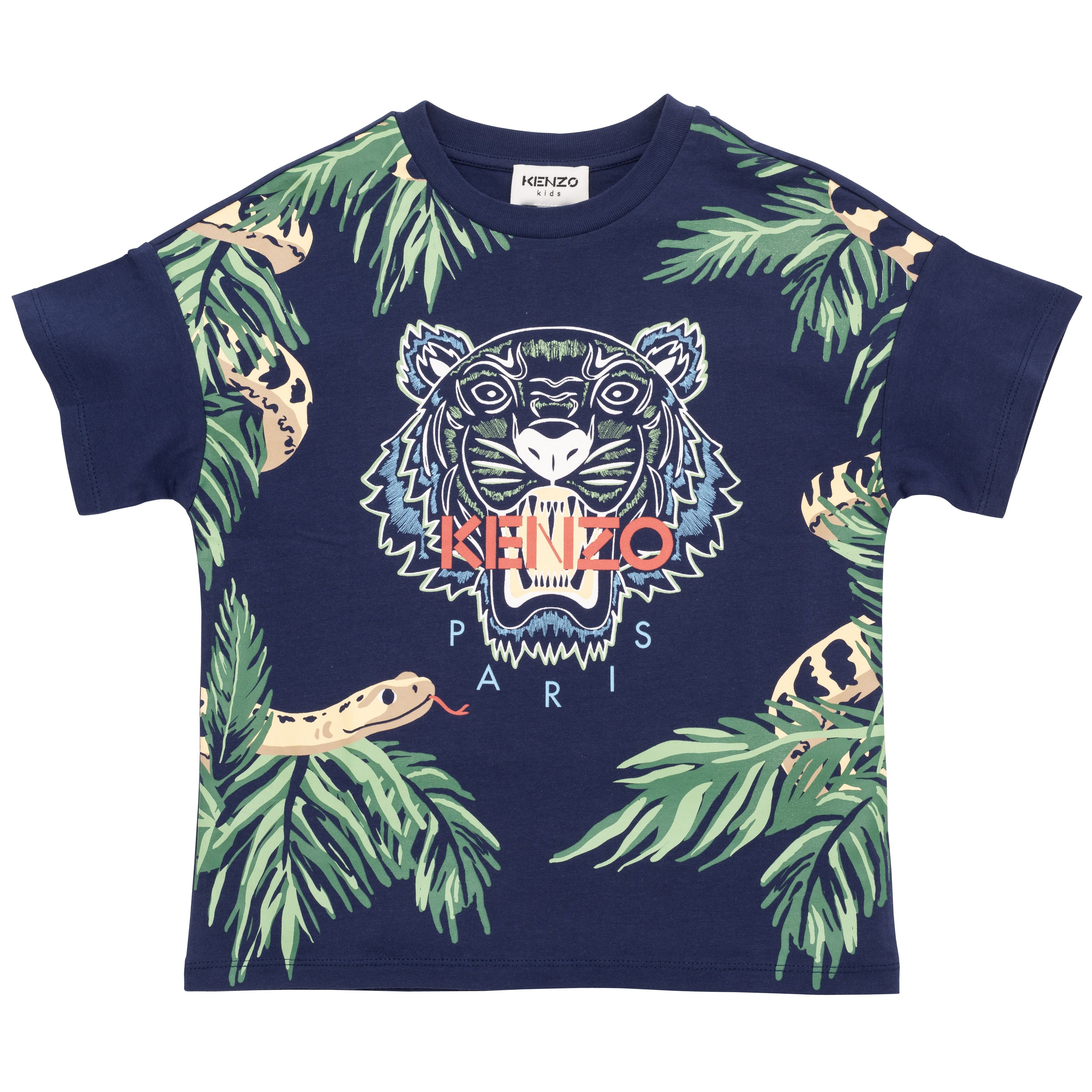 Kenzo Tiger Jungle T Shirt Navy 2Y