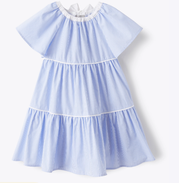 Il Gufo SS Striped Bow Tie Dress