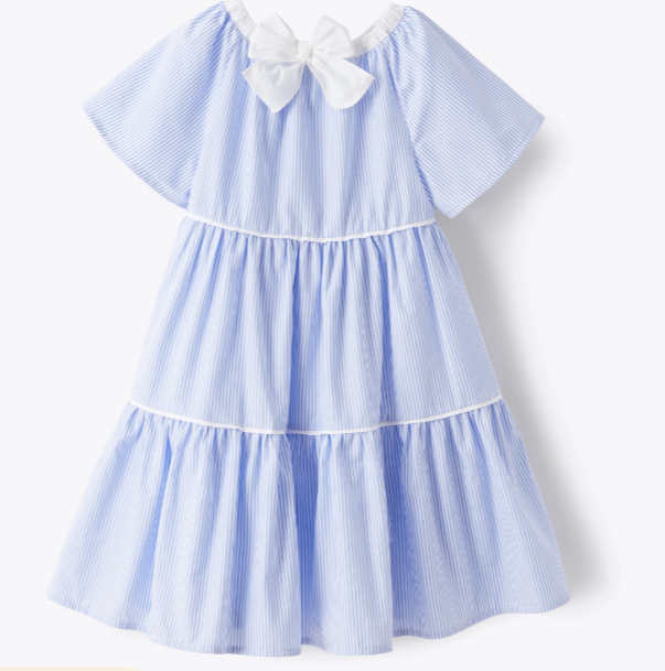 Il Gufo SS Striped Bow Tie Dress