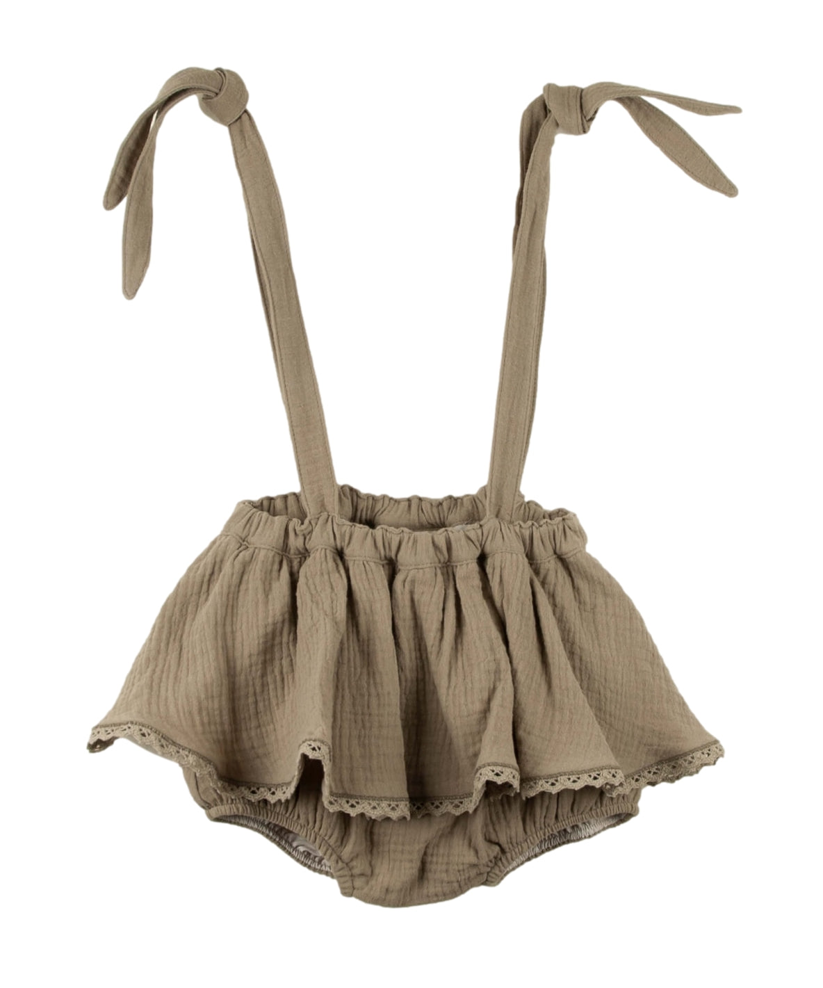 Popelin Baby Romper and Blouse Set - Taupe / 9-12M