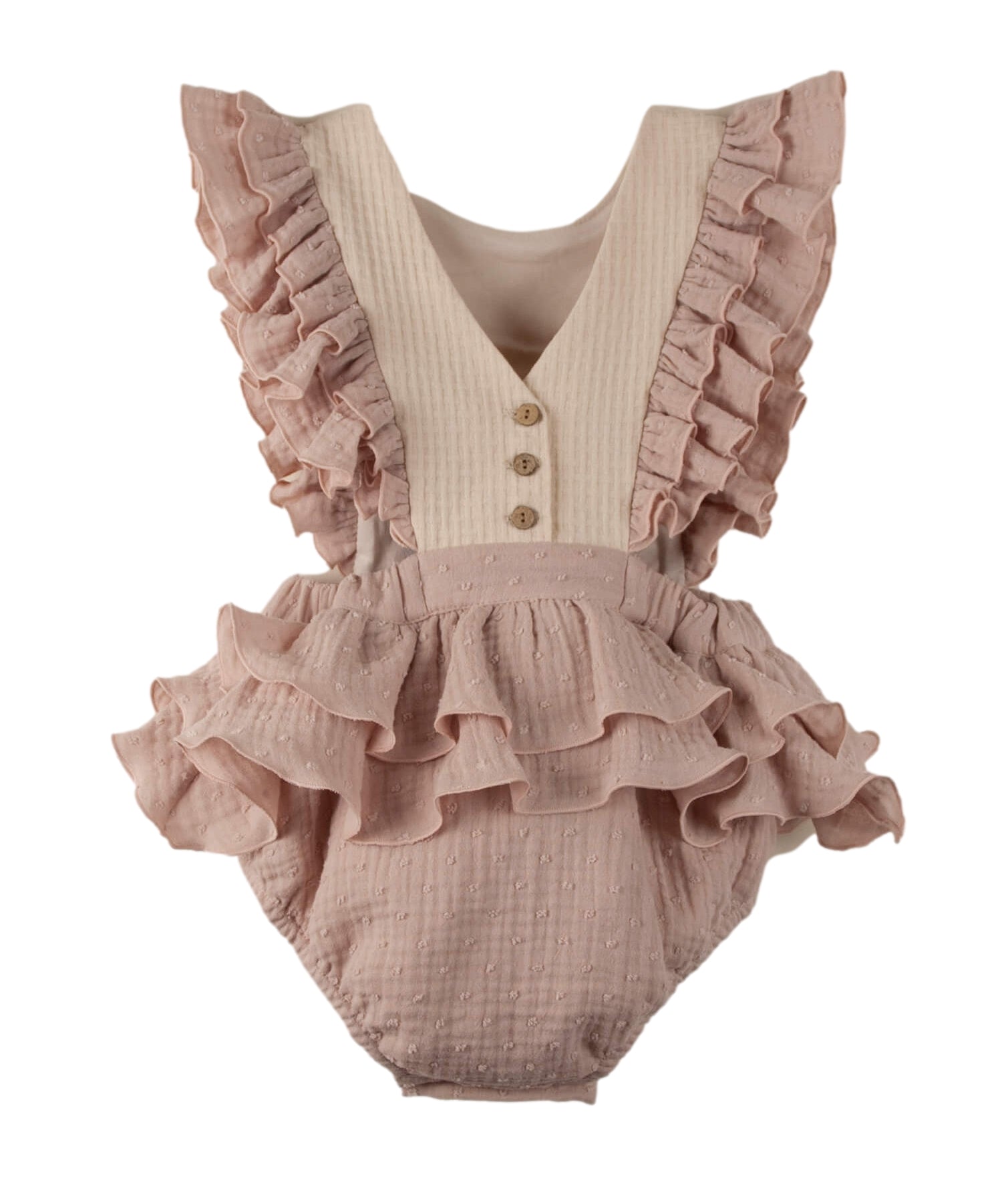 Popelin Baby Embroidered Bib Romper – TuesdaysChild.com