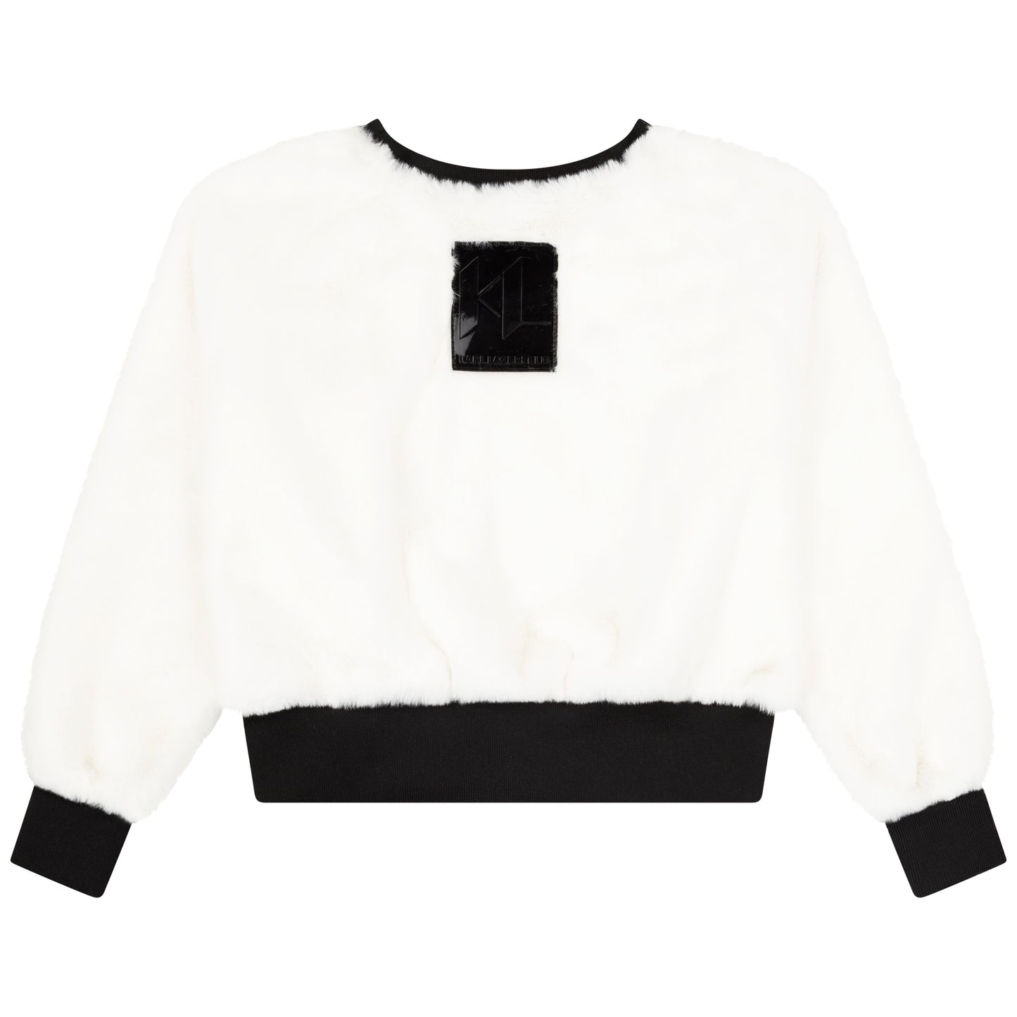 Karl Lagerfeld Fluffy Polar Sweatshirt w/ Front Logo Print