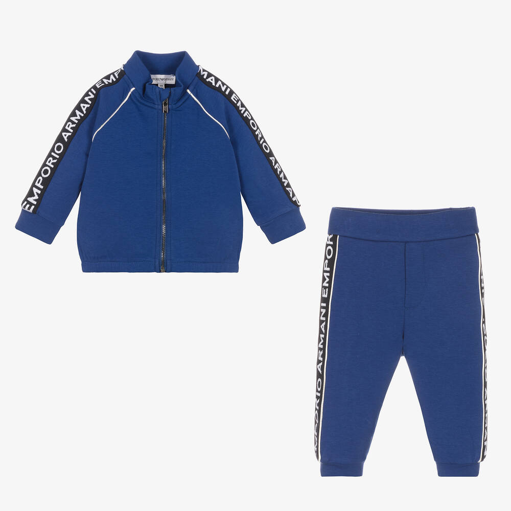 Armani Junior Baby Jersey Tracksuit w/ Logo Trim